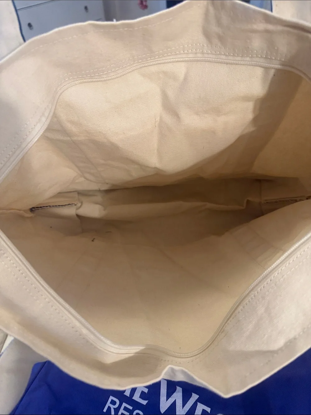 MLB Beige and Black Canvas Tote Bag with Citi Logo